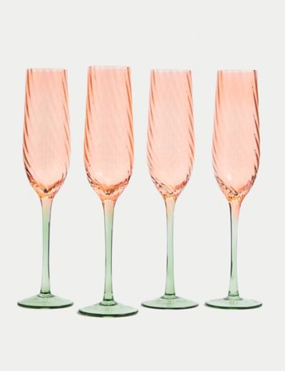 Set of 4 Two Tone Champagne Flutes